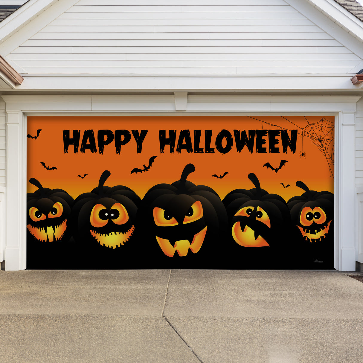 16' x 7' Jack O'Lantern Halloween Garage Door Banner - Spooky Outdoor Décor