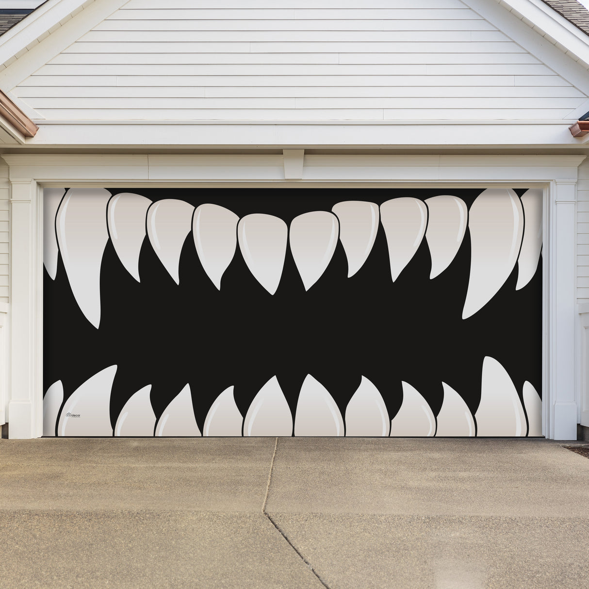 16' x 7' Teeth Halloween Garage Door Banner - Spooky Outdoor Décor