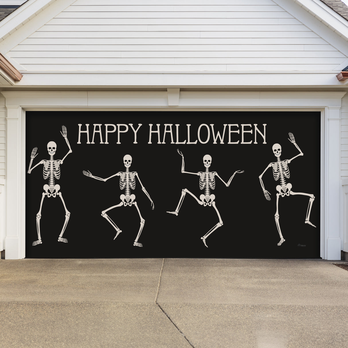 16' x 7' Skeletons Halloween Garage Door Banner - Spooky Outdoor Décor