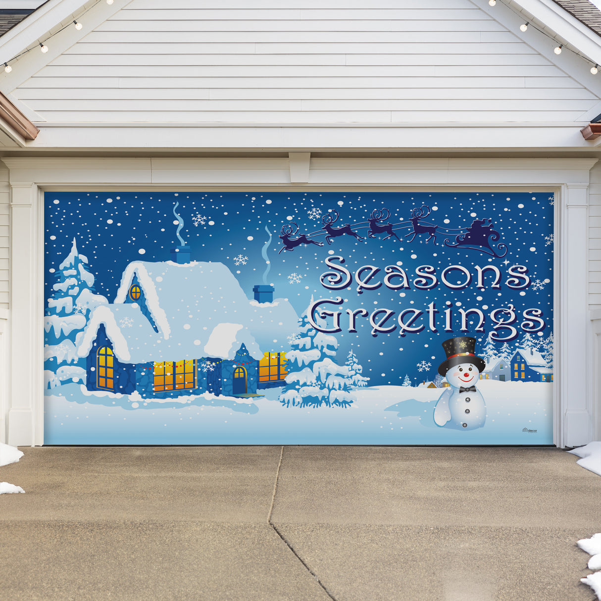 16' x 7' Magical Winter Wonderland Christmas Double Garage Door Banner - Festive Outdoor Décor