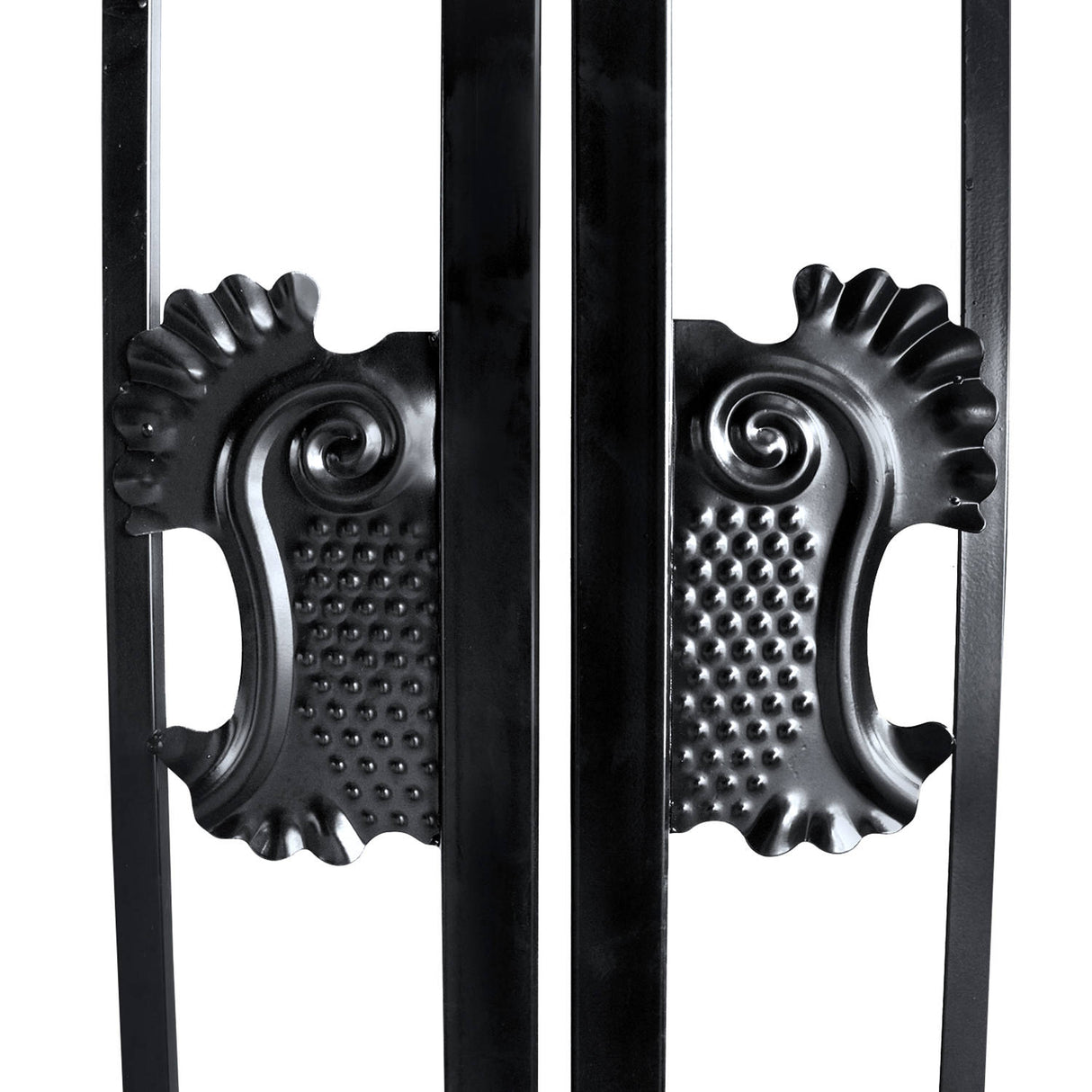18x7 ft Steel Dual Swing Driveway Gate with Rectangular Deer Pattern