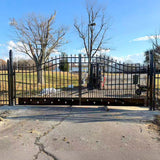 20x8 ft Steel Dual Swing Driveway Gate