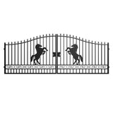 18x8 ft Steel Dual Swing Driveway Gate