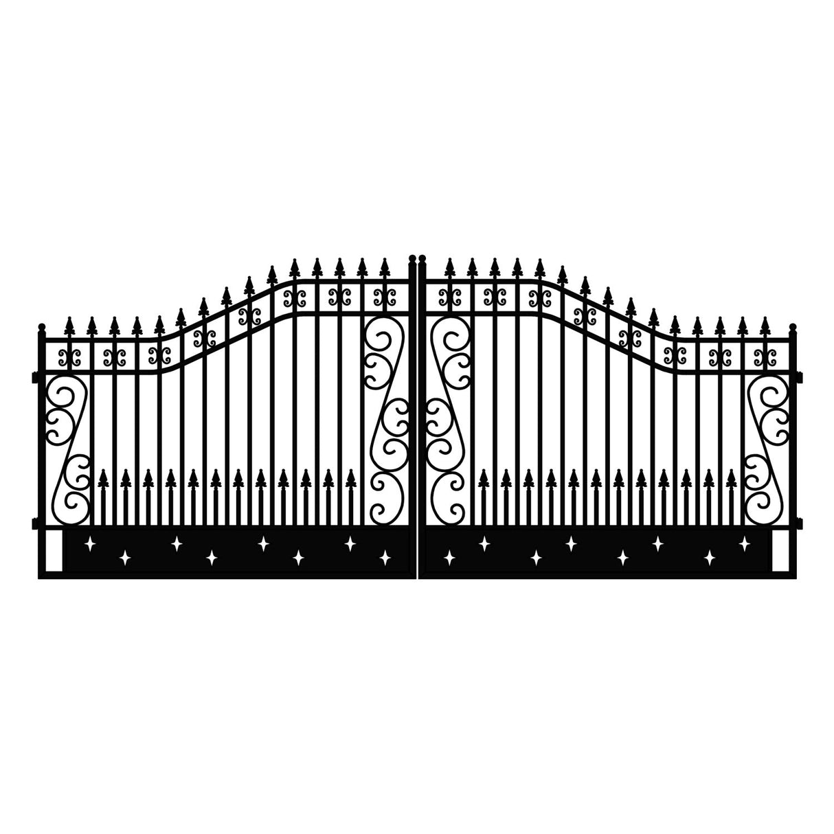18x8 ft Steel Dual Swing Driveway Gate