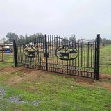 20x8 ft Steel Dual Swing Driveway Gate