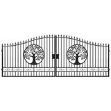 20x8 ft Steel Dual Swing Driveway Gate