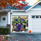 8' x 7' Frankenstein Halloween Garage Door Banner - Spooky Outdoor Décor