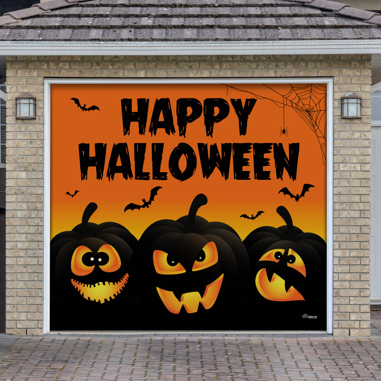 8' x 7' Jack O'Lantern Halloween Garage Door Banner - Spooky Outdoor Décor