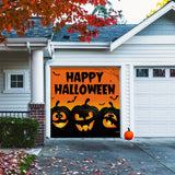 8' x 7' Jack O'Lantern Halloween Garage Door Banner - Spooky Outdoor Décor