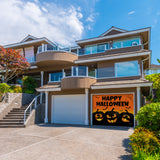 8' x 7' Jack O'Lantern Halloween Garage Door Banner - Spooky Outdoor Décor