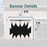 8' x 7' Teeth Halloween Garage Door Banner - Spooky Outdoor Décor