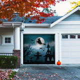 8' x 7' Spooky Graveyard Garage Door Banner - Halloween Outdoor Decorations