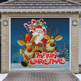 8' x 7' Santa’s Merry Takeoff Christmas Garage Door Banner - Magical Festive Outdoor Décor