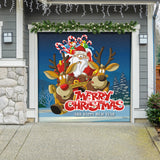 8' x 7' Santa’s Merry Takeoff Christmas Garage Door Banner - Magical Festive Outdoor Décor