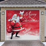 8' x 7' Jolly Santa’s Merry Christmas Garage Door Banner - Cheerful Holiday Décor