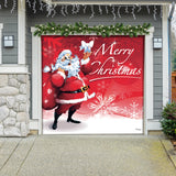 8' x 7' Jolly Santa’s Merry Christmas Garage Door Banner - Cheerful Holiday Décor
