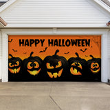 16' x 7' Jack O'Lantern Halloween Garage Door Banner - Spooky Outdoor Décor