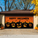 16' x 7' Jack O'Lantern Halloween Garage Door Banner - Spooky Outdoor Décor
