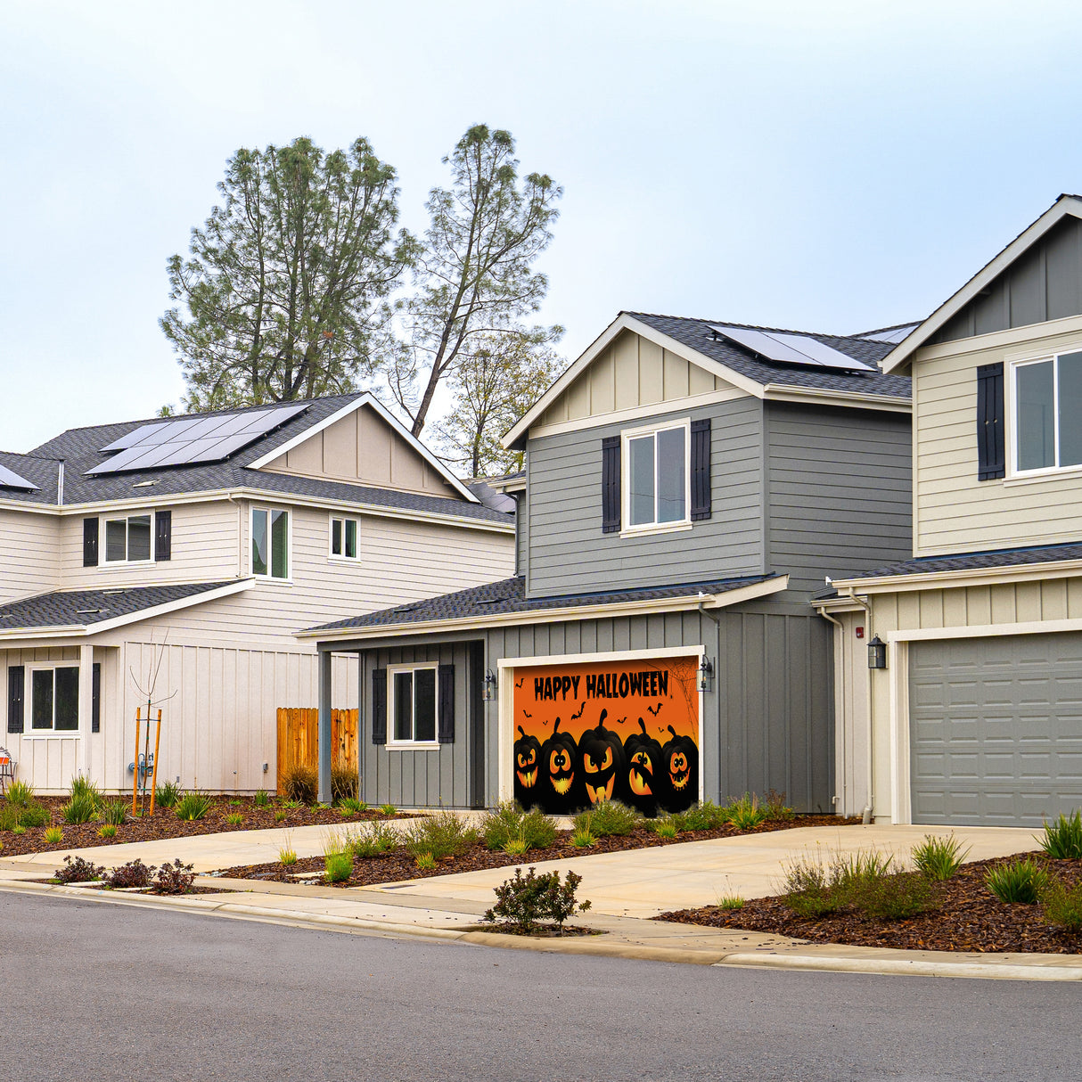 16' x 7' Jack O'Lantern Halloween Garage Door Banner - Spooky Outdoor Décor