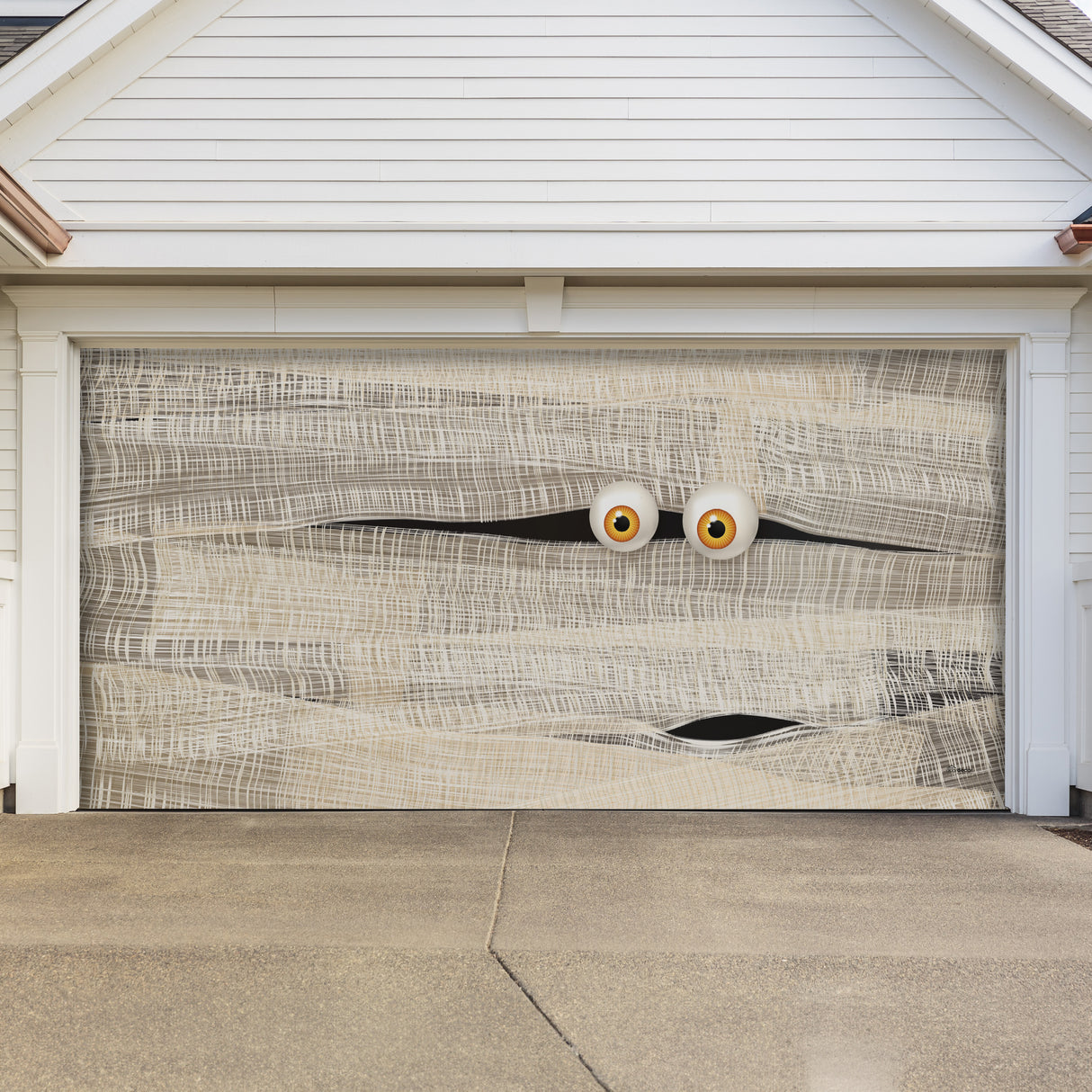16' x 7' Mummy Halloween Garage Door Banner - Spooky Outdoor Décor