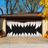 16' x 7' Teeth Halloween Garage Door Banner - Spooky Outdoor Décor