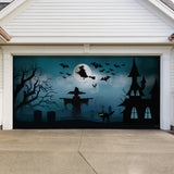 16' x 7' Spooky Graveyard Garage Door Banner - Halloween Outdoor Decorations