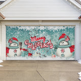 16' x 7' Joyful Snowman Christmas Double Garage Door Banner - Festive Holiday Outdoor Décor