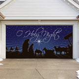 16' x 7' Manger O Holy Night Nativity Double Garage Door Banner - Adoration Christmas Décor