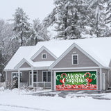 16' x 7' Whimsical Candy Cane Christmas Double Garage Door Banner - Playful Holiday Cheer Décor