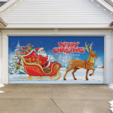 16' x 7' Magical Santa’s Sleigh Ride Double Garage Door Banner - Whimsical Holiday Décor