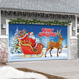16' x 7' Magical Santa’s Sleigh Ride Double Garage Door Banner - Whimsical Holiday Décor