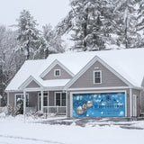 16' x 7' Luxurious Silver Ornaments Christmas Double Garage Door Banner - Elegant Holiday Décor