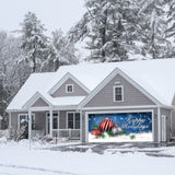 16' x 7' Enchanting Ornaments in the Snow Christmas Double Garage Door Banner - Magical Holiday Décor