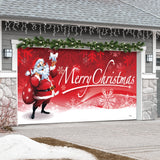16' x 7' Jolly Santa’s Merry Christmas Double Garage Door Banner - Cheerful Holiday Décor