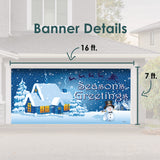 16' x 7' Magical Winter Wonderland Christmas Double Garage Door Banner - Festive Outdoor Décor