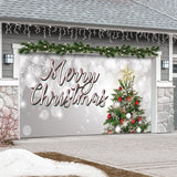 16' x 7' Joyful Merry Christmas Tree Double Garage Door Banner - Festive Holiday Cheer Décor