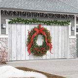 16' x 7' Charming Christmas Wreath Double Garage Door Banner - Heartwarming Holiday Outdoor Décor