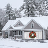 16' x 7' Charming Christmas Wreath Double Garage Door Banner - Heartwarming Holiday Outdoor Décor
