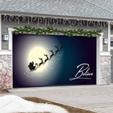 16' x 7' Believe Christmas Double Garage Door Banner - Festive Holiday Décor