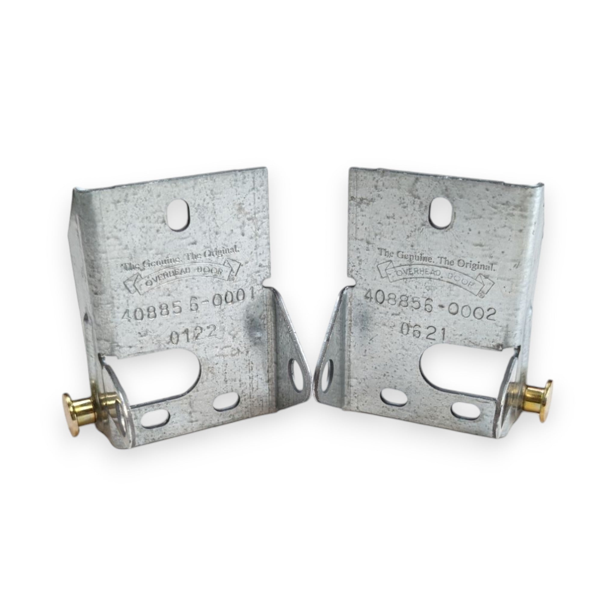 Pair Garage Door Bottom Fixture Brackets With Rollers - Left & Right