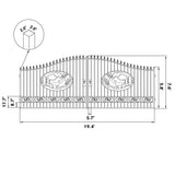 20x8 ft Steel Dual Swing Driveway Gate