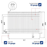 10x7 ft Steel Fence with 4 Rails, 30 Panels