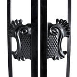 18x7 ft Steel Dual Swing Driveway Gate with Rectangular Deer Pattern