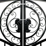 14x8 ft Steel Dual Swing Driveway Gate-European Style