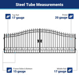 20x8 ft Steel Dual Swing Driveway Gate
