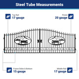 20x8 ft Steel Dual Swing Driveway Gate
