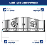 20x8 ft Steel Dual Swing Driveway Gate