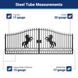 18x8 ft Steel Dual Swing Driveway Gate