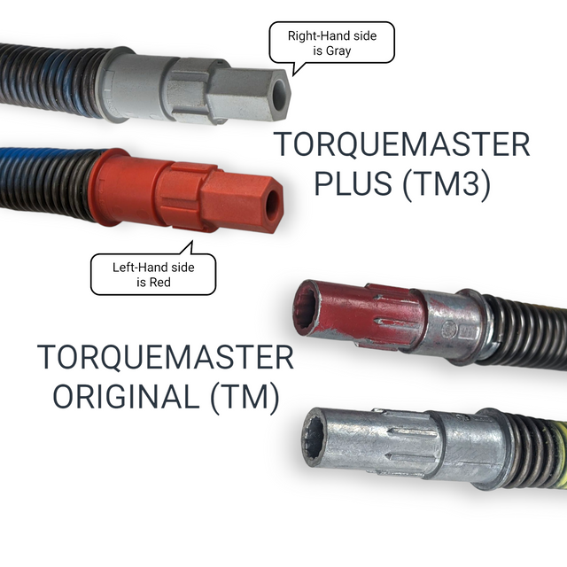 TorqueMaster Plus Springs and TorqueMaster Original Springs, Left Hand is Red, Right Hand is Gray