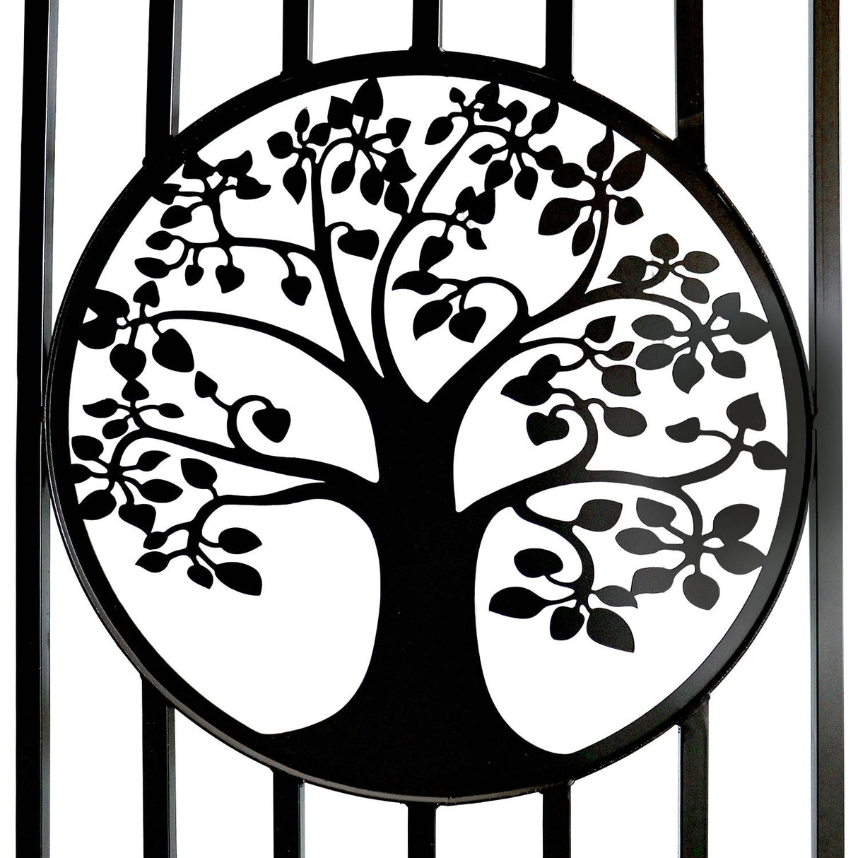 16x8 ft Steel Dual Swing Driveway Gate with Tree Pattern